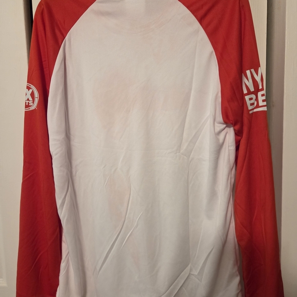 A.P.C. Saratoga Racetrack Red and White Long Sleeve Tee - Picture 3 of 4